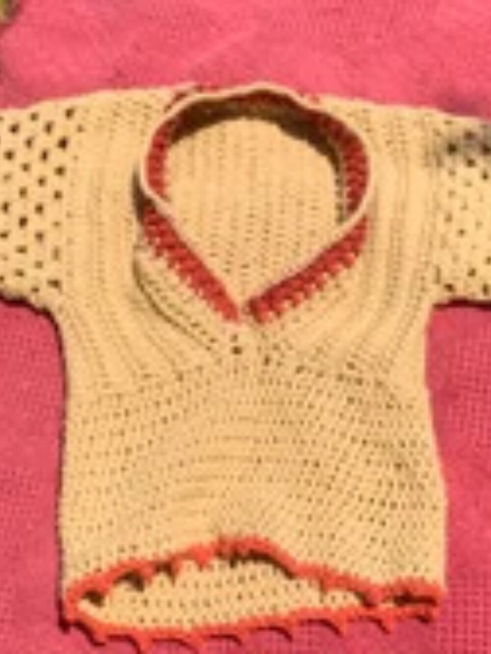 Heart On Your Sleeve Blouse - Beige & Burnt Orange - XS/S